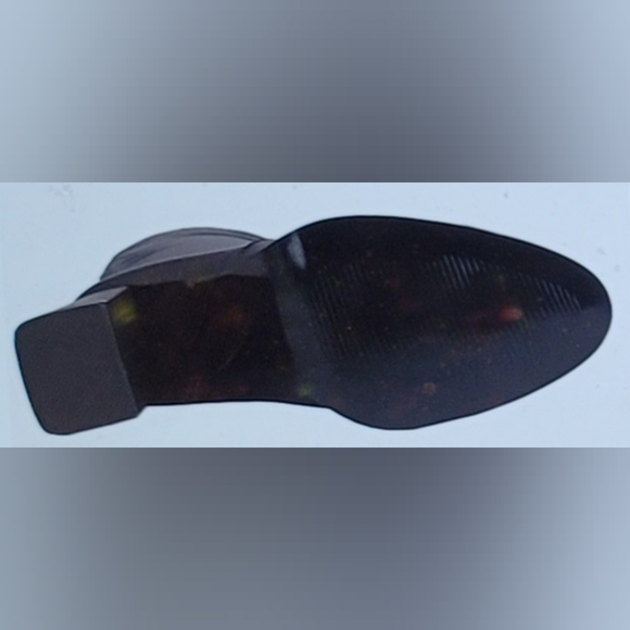 NIB Pointed Toe chunky heel long boots with side zipper wear 8 hours size 10 - Picture 5 of 14